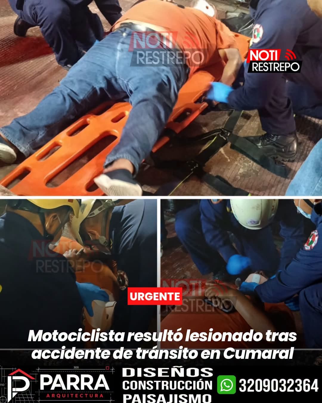 Motociclista resultó lesionado tras accidente de tránsito en Cumaral