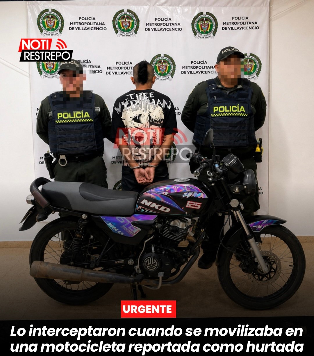 Lo interceptaron cuando se movilizaba en una motocicleta reportada como hurtada.