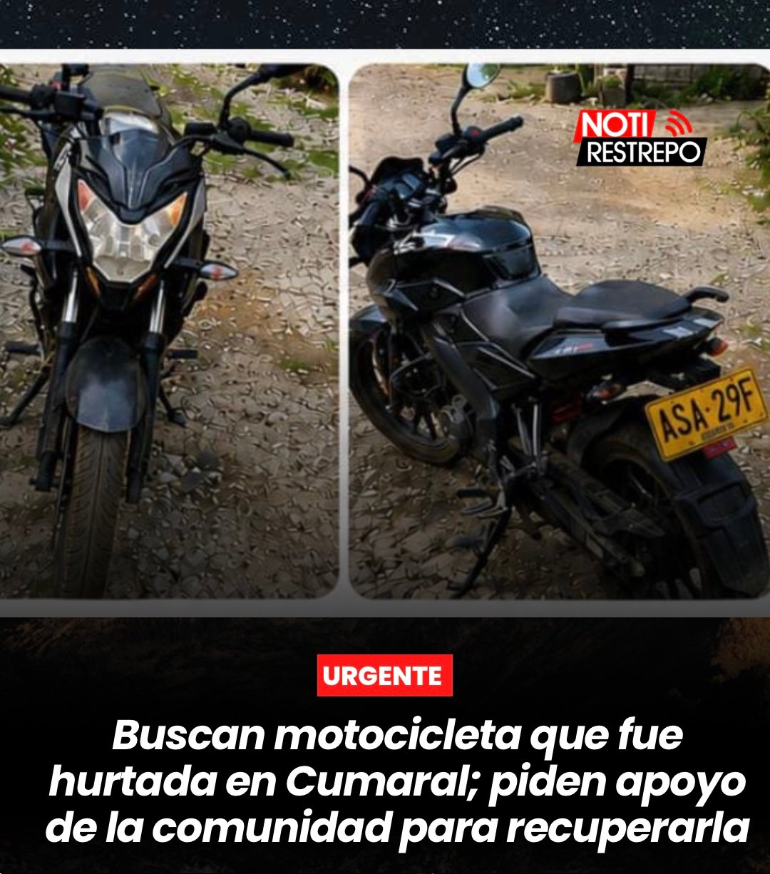 Buscan motocicleta que fue hurtada en Cumaral; piden apoyo de la comunidad para recuperarla